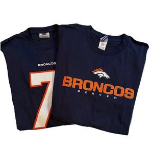 John Elway Denver Broncos Shirt Lot Of 2 Size Men's Large Hall Of Fame Nike NFL